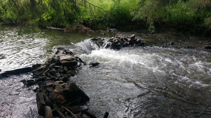 Dammen bouwen in de rivier