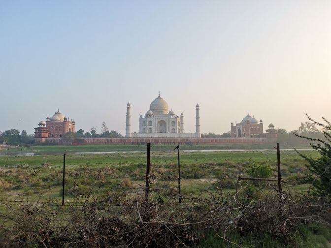 Taj Mahal zonsondergang