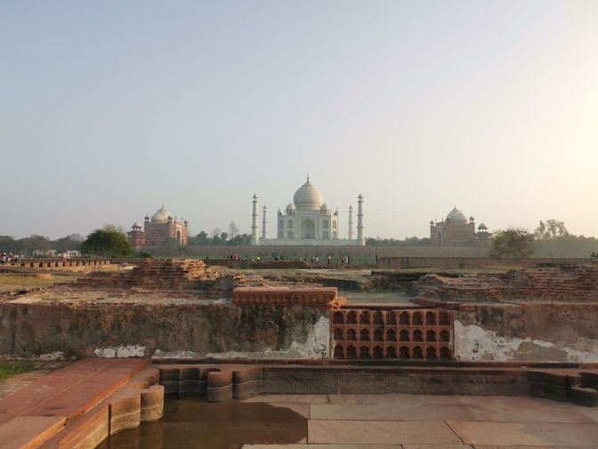 Taj Mahal zonsondergang
