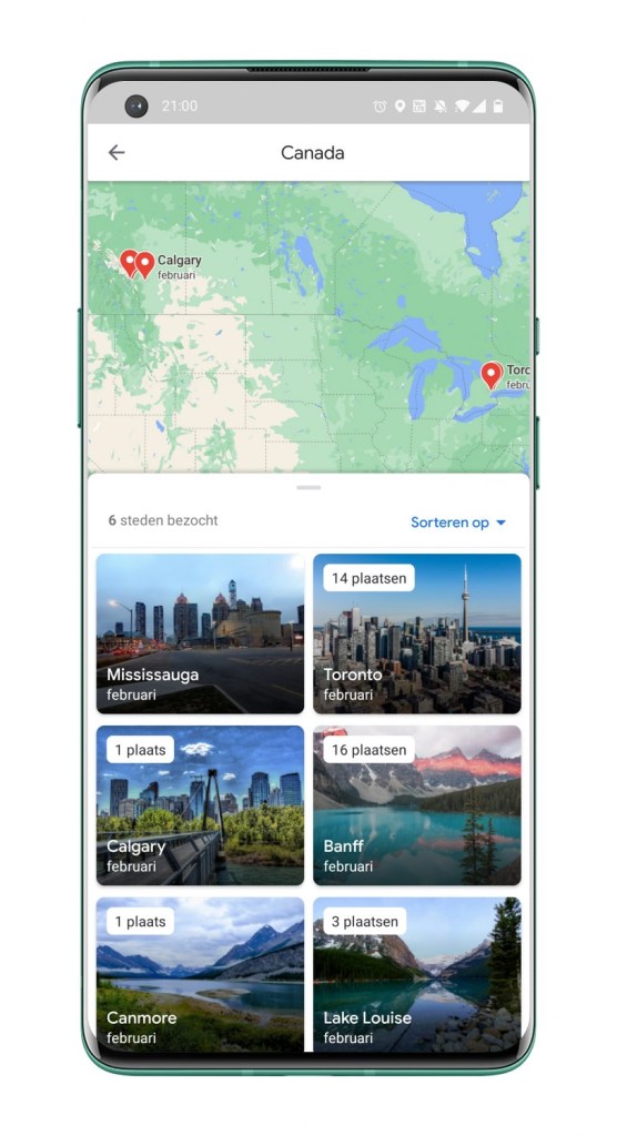 Google Maps-tijdlijn